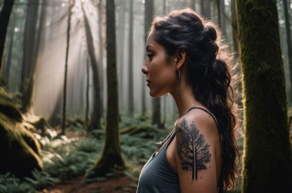 Half Arm Forest Tattoo