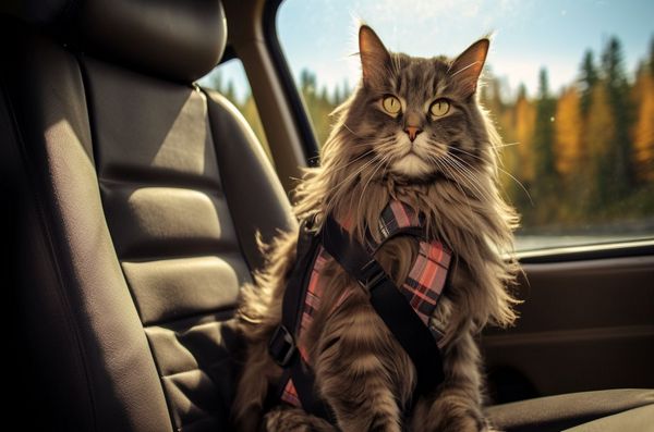 how to travel with cat in a car